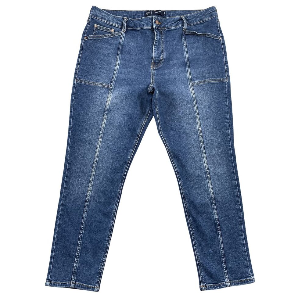 Boden Jeans Womens 16/18 Blue High Rise‎ Skinny Denim Seams